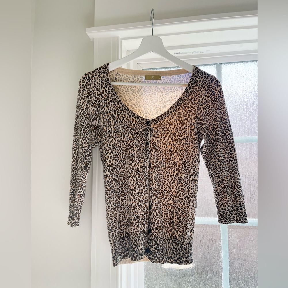 Vintage leopard cardigan button down size S